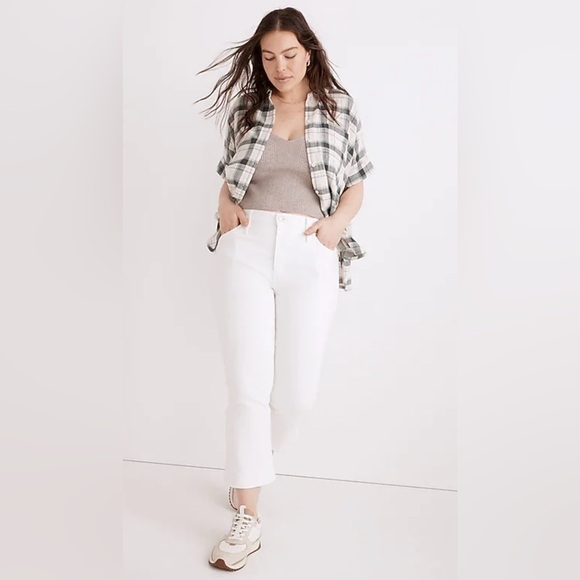 Madewell Cali Demi-Boot Jeans in Pure White Size 30 - Picture 1 of 13